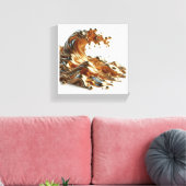 Luxury 3D Liquid Gold Wave - Metallic Fluid Abstra Leinwanddruck (Insitu (Wohnzimmer))