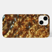 Luxury 3D Liquid Gold Waves and Metallic Pearls Ab Case-Mate iPhone Hülle (Rückseite (Horizontal))