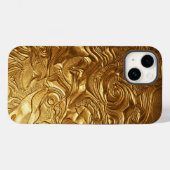 Luxury 3D Metallic Liquid Gold Texture iPhone Case (Rückseite (Horizontal))