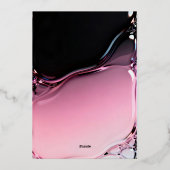 Luxury 3D Pink Glossy Wedding Invitation Folieneinladung (Rückseite)