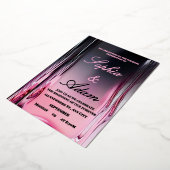 Luxury 3D Pink Glossy Wedding Invitation Folieneinladung (Gedreht)