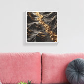 Luxury 3D Topography Abstract - Golden Gold River  Leinwanddruck (Insitu (Wohnzimmer))