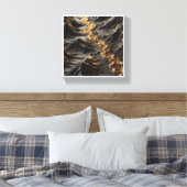 Luxury 3D Topography Abstract - Golden Gold River  Leinwanddruck (Insitu (Schlafzimmer))