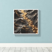 Luxury 3D Topography Abstract - Golden Gold River  Leinwanddruck (Insitu (Holzboden))
