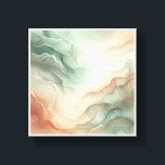 Luxury Abstract Alcohol Ink Wall Art - Ethereal Mi Leinwanddruck<br><div class="desc">A dreamlike abstract composition featuring fluid, translucent layers of mint green, soft peach, and terracotta. The organic, wave-like structures are delicately accented with shimmering gold dust and fine stippled textures, evoking a sense of calm and celestial wonder. This elegant piece adds a sophisticated, modern touch to any contemporary space, from...</div>