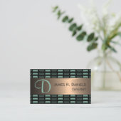Luxury Abstract Black Green Red Copper Metallic Visitenkarte (Stehend Vorderseite)