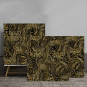 Luxury Abstract Gold Wave Line Pattern Fliese