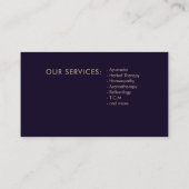 Luxury Abstrakt Amethyst Blätter Branch Visitenkarte (Rückseite)