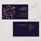 Luxury Abstrakt Amethyst Blätter Branch Visitenkarte (Vorne/Hinten)
