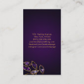 Luxury Abstrakt Amethyst Blätter Branch Visitenkarte (Rückseite)