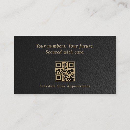 Luxury Accountant CPA Faux Leather QR Code Visitenkarte (Rückseite)