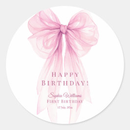 Luxury Acrylic Baby Shower Invitation Clear Pink Runder Aufkleber