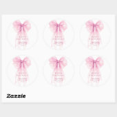 Luxury Acrylic Baby Shower Invitation Clear Pink Runder Aufkleber (Blatt)