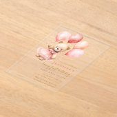 Luxury Acrylic Beary First Birthday Invitation Acryleinladungen (Ablage )