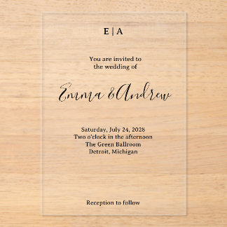 Luxury Acrylic Wedding Invitation | Clear, Custom Acryleinladungen