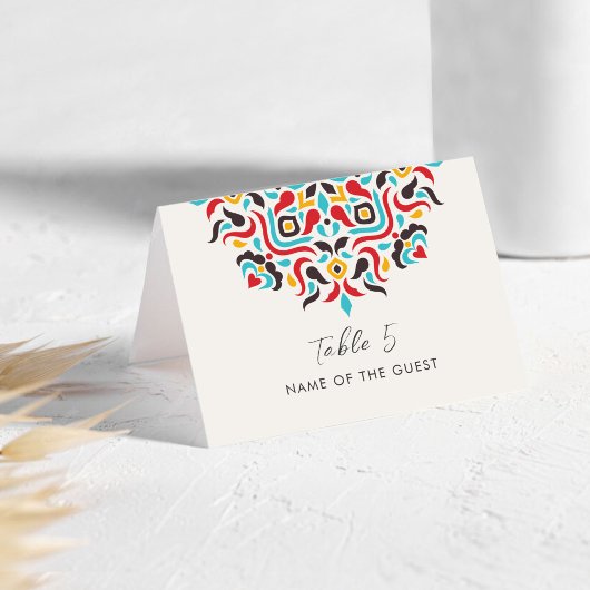 Luxury Aesthetic Geo Mandala Wedding Place Card Tischnummer