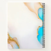 Luxury Agate Blue Gold Details Signature Script Notizblock (Rückseite)