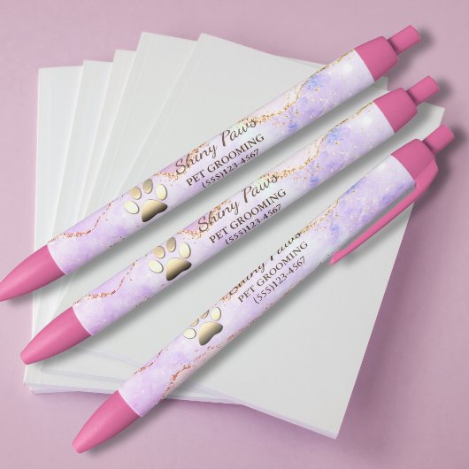 Luxury Agate Glitzer Dog Paw Pet Grooming Kugelschreiber