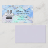 Luxury Agate Glitzer Dog Paw Pet Grooming Visitenkarte (Vorne/Hinten)