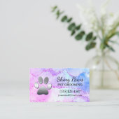 Luxury Agate Glitzer Dog Paw Pet Grooming Visitenkarte (Stehend Vorderseite)