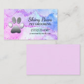 Luxury Agate Glitzer Dog Paw Pet Grooming Visitenkarte (Vorne/Hinten)