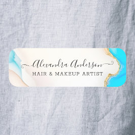 Luxury Agate Marble Holografisches Skript Namensschild