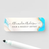 Luxury Agate Marble Signature Script Namensschild (Beispiel)