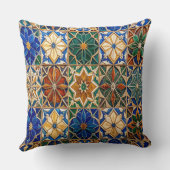 Luxury Algerian Zellig Tile Pattern Prayer Pillow Kissen (Rückseite)