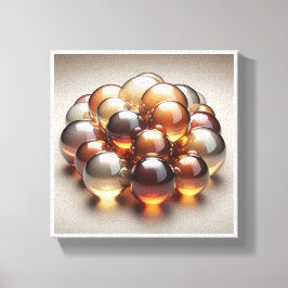 Luxury Amber Glass Spheres - 3D Crystal Abstract W Leinwanddruck