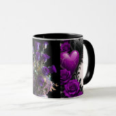 Luxury Amethyst Heart and Purple Roses Coffee Mug Tasse (VorderseiteRechts)
