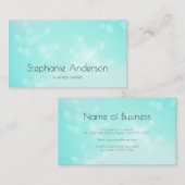 Luxury Aqua Blue Bokeh Glamour Sparkle Visitenkarte (Vorne/Hinten)
