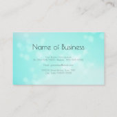 Luxury Aqua Blue Bokeh Glamour Sparkle Visitenkarte (Rückseite)