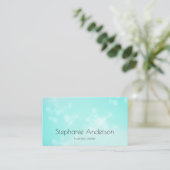 Luxury Aqua Blue Bokeh Glamour Sparkle Visitenkarte (Stehend Vorderseite)