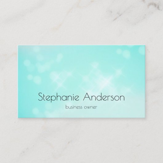 Luxury Aqua Blue Bokeh Glamour Sparkle Visitenkarte (Vorderseite)