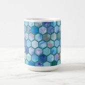 Luxury Aqua Blue Wabenmuster Kaffeetasse (Mittel)