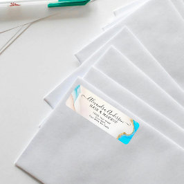 Luxury Aqua Gold Marble Holographische Rücksendead