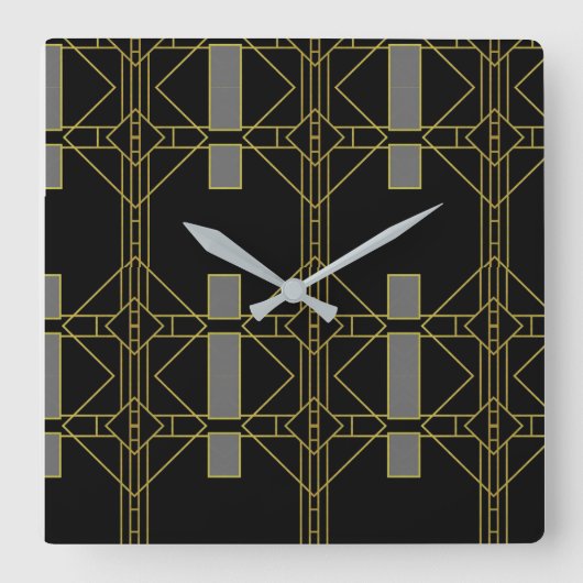 luxury art deco  quadratische wanduhr (Vorderseite)