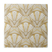 Luxury Art Deco Sunburst Infinite Pattern - Cream  Fliese (Vorderseite)