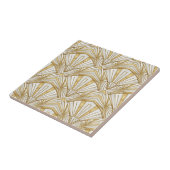 Luxury Art Deco Sunburst Infinite Pattern - Cream  Fliese (Seite)