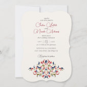 Luxury Artistic Floral Paisley Foto Wedding Einladung (Vorderseite)