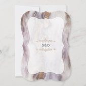 Luxury Aurum Lila Marble Wedding Einladung (Rückseite)