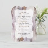 Luxury Aurum Lila Marble Wedding Einladung (Stehend Vorderseite)