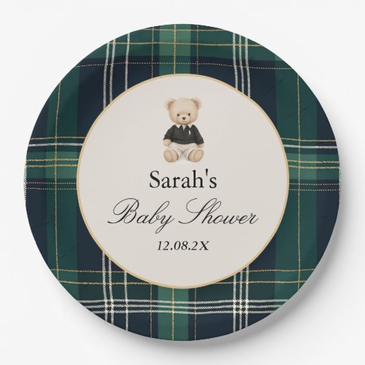 Luxury Baby Shower Boy Pappteller (Vorderseite)