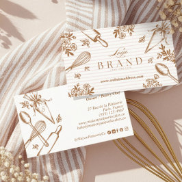 Luxury Baking Utensil Pastry Cake Bakery Shop Logo Visitenkarte