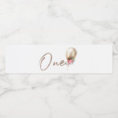 Luxury Balloon Glitzer First Birthday Wasserflaschenetikett (Einzelnes Label)