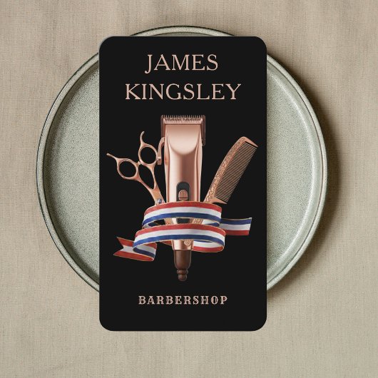 Luxury Barber Studio Professional Barbershop Black Visitenkarte