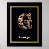Luxury Baroque Letter G Monogram Poster  (Vorne)