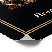 Luxury Baroque Letter H Monogram Poster  (Ecke)