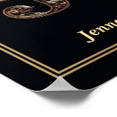 Luxury Baroque Letter J Monogram Poster  (Ecke)