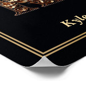 Luxury Baroque Letter K Monogram Poster  (Ecke)